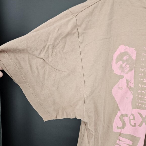 Sex Pistols Shirt Mens Medium Brown H&M 2022 Punk Band Graphic No Feelings Tee - Picture 4 of 7